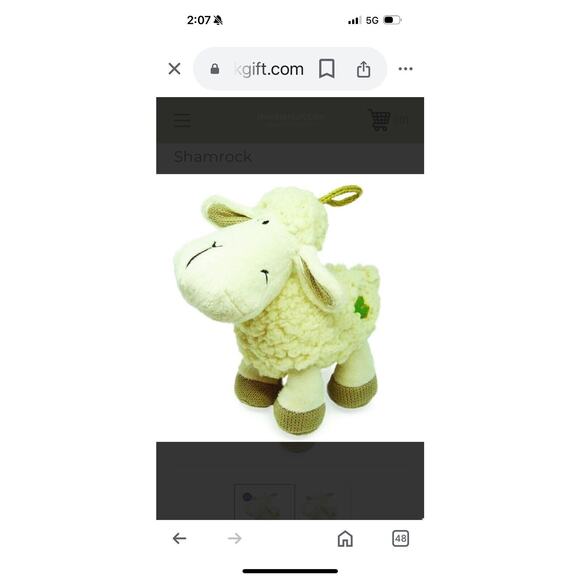 Daisy Irish Soft Sheep with Shamrock Small Plush from Dublin Ireland - Picture 5 of 5